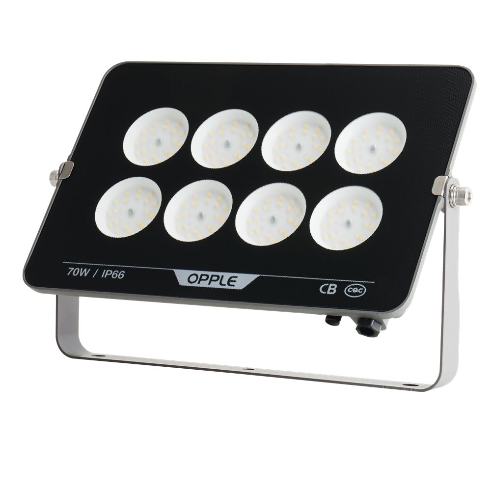 Прожектор светодиодный уличный OPPLE LED Floodlight EQ3 70W-4000-GY-GP поворотный — вид под углом