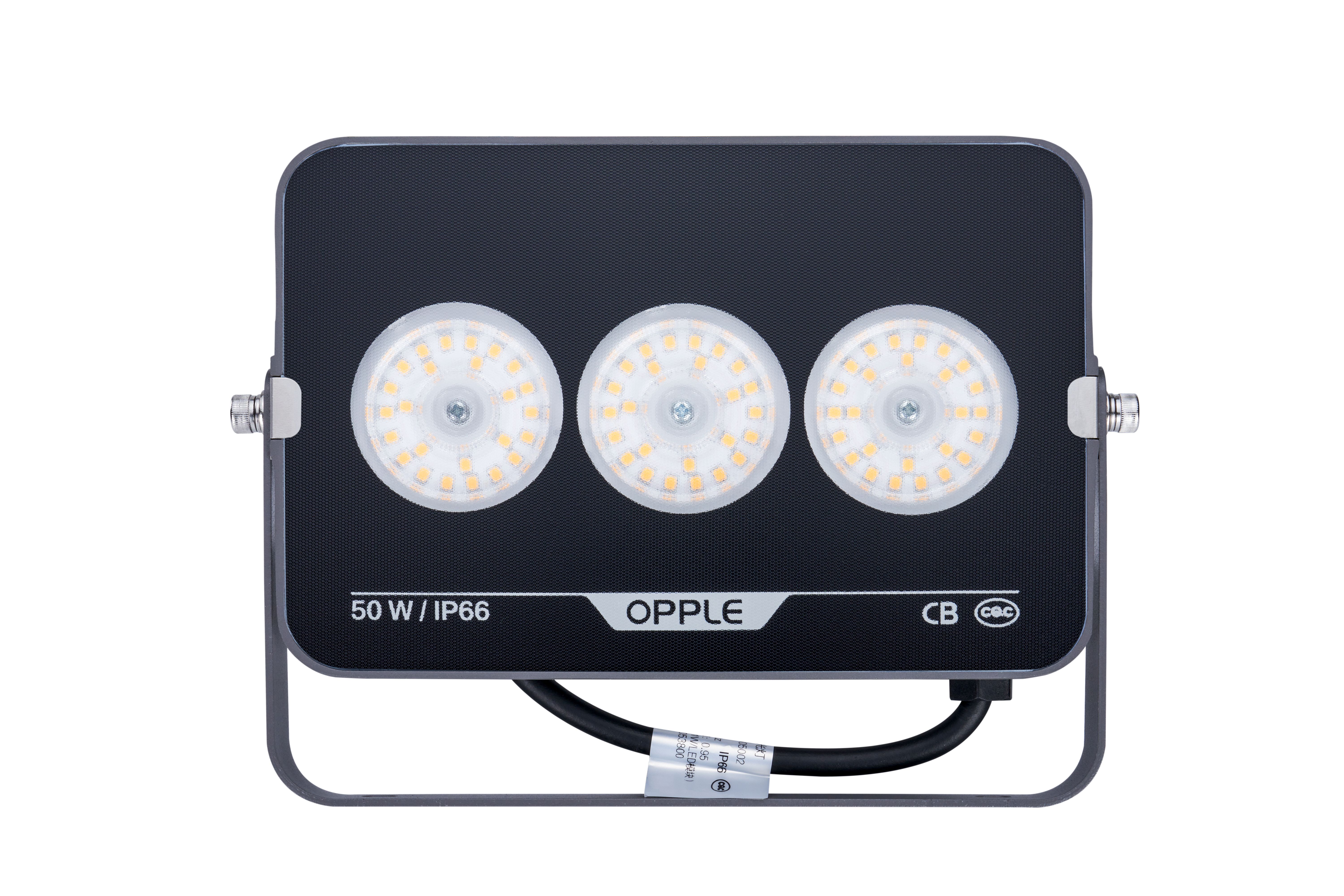 Прожектор светодиодный уличный OPPLE LED Floodlight EQ3 50W-3000-GY-GP поворотный — вид спереди на корпус