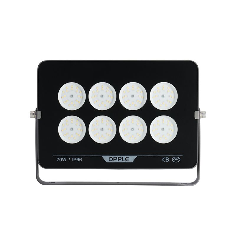 Прожектор светодиодный уличный OPPLE LED Floodlight EQ3 70W-3000-GY-GP поворотный — вид спереди на корпус