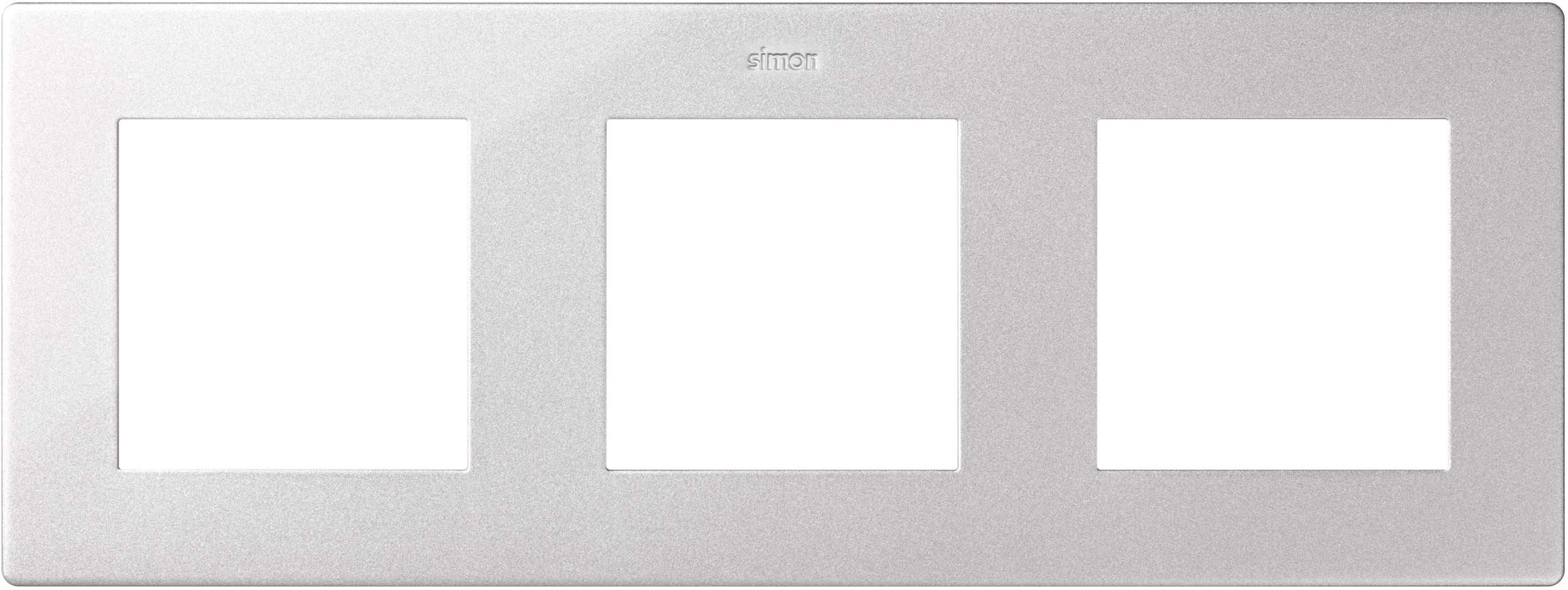 Рамка Simon 24 Harmonie Radiant на 3 поста, алюминий — вид спереди на панель