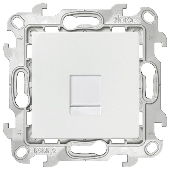 Розетка компьютерная Simon 24 Harmonie RJ45 кат. 5е UTP, белый — механизм с лицевой панелью