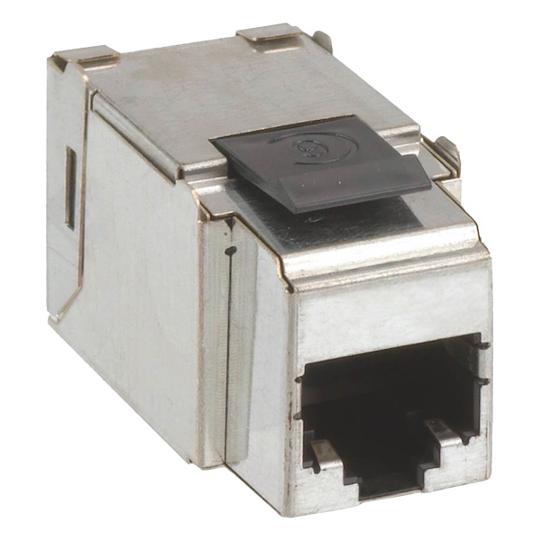 Коннектор Simon Connect RJ45, кат. 5е, FTP, экранированный, металл — вид под углом