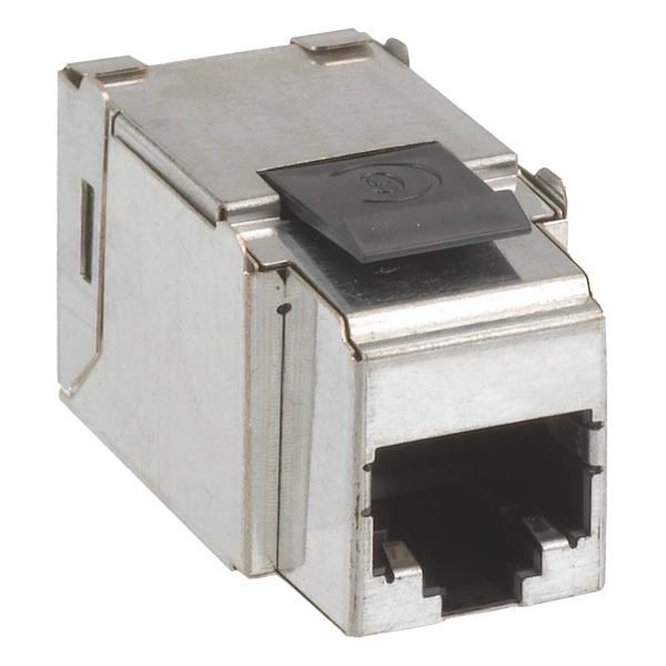 Коннектор Simon Connect RJ45, кат. 6, FTP, экранированный, металл — вид под углом