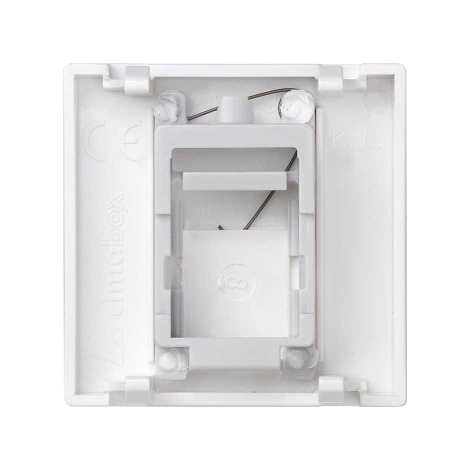 Адаптер Simon Connect K45 со шторкой на 1 RJ45 конектор, AMP(S110,SL110,SLt), Brand-Rex, RIT — вид сверху на корпус