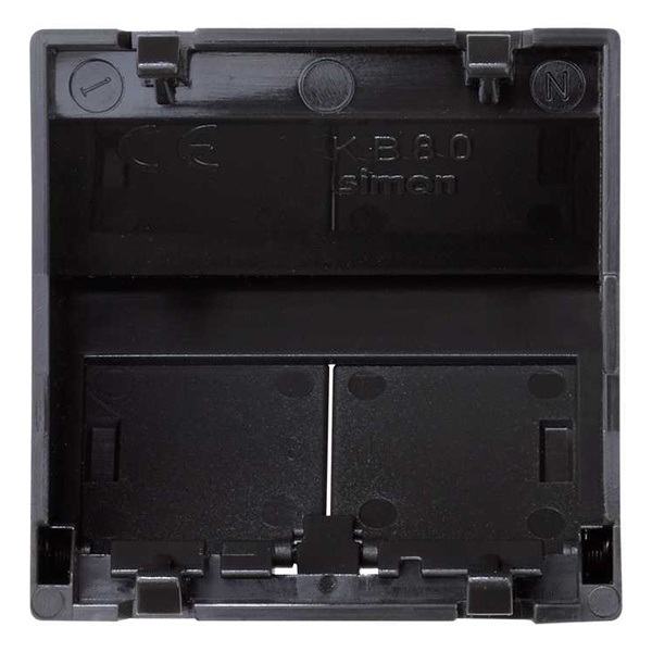 Адаптер Simon Connect K45 наклонный на 2 модуля RJ45 CJ545U(F), CJ645U(F) со шторкой, графит — вид сзади на корпус