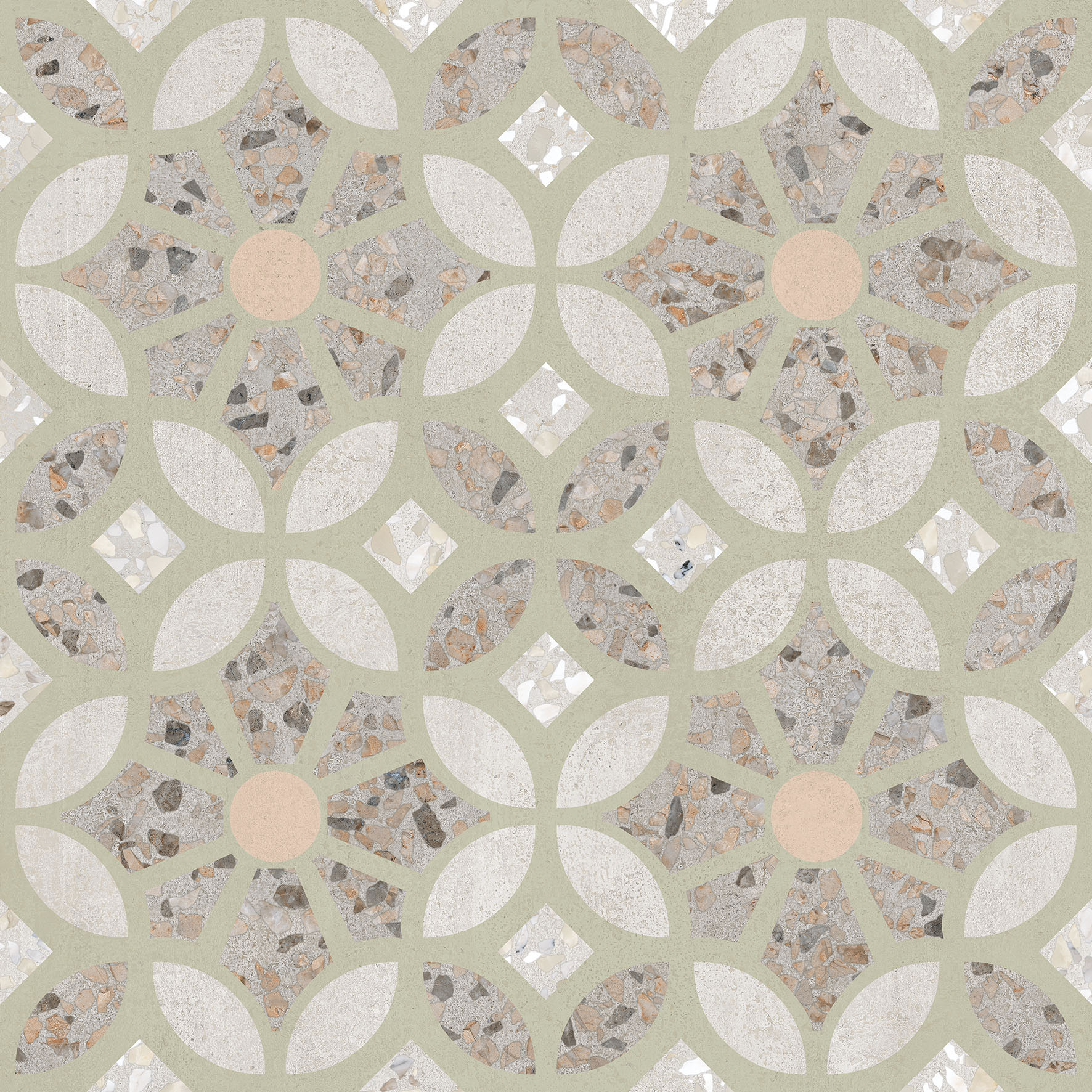 60x60 Beton-Terrazzo Декор Пэчворк Лаппато R9 Ректификат
