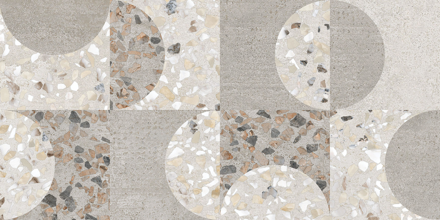 30x60 Beton-Terrazzo Декор Геометрический Лаппато R9 Ректификат