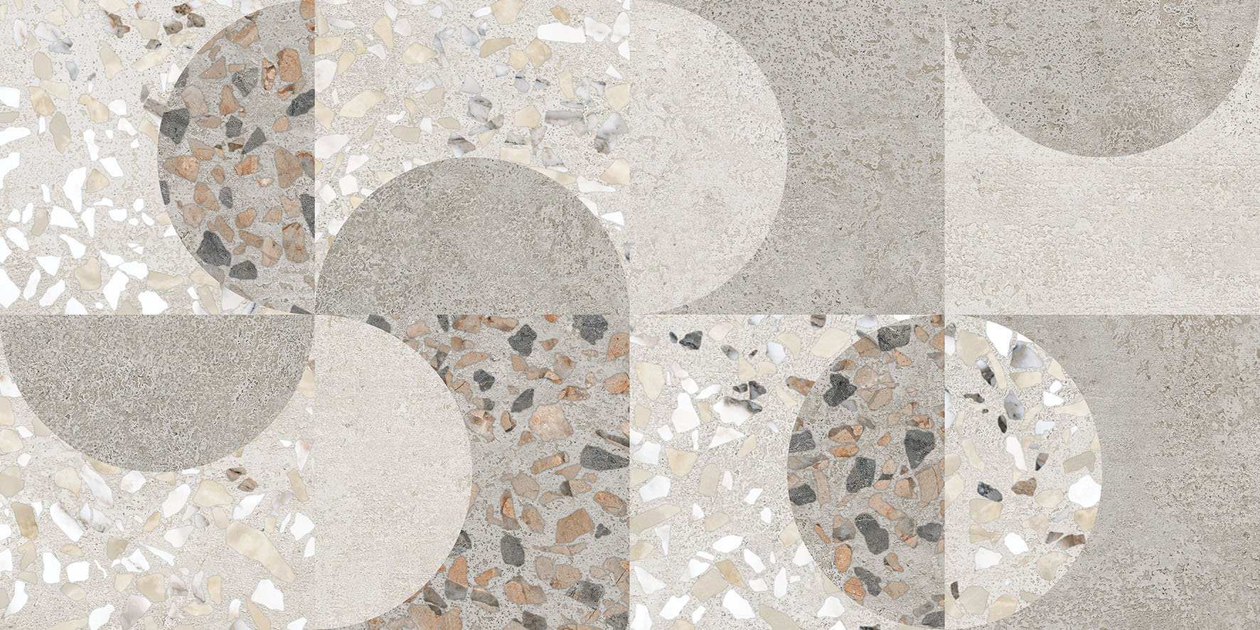 30x60 Beton-Terrazzo Декор Геометрический Лаппато R9 Ректификат