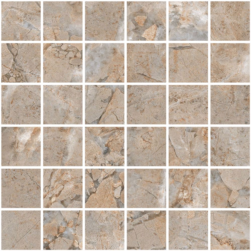 5x5 Marble-X Мозаика Дезерт РоузТерра Лаппато R9 Ректификат