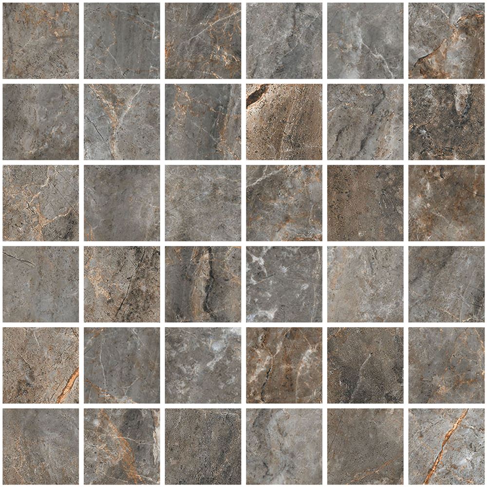 5x5 Marble-X Мозаика Аугустос Тауп Лаппато R9 Ректификат