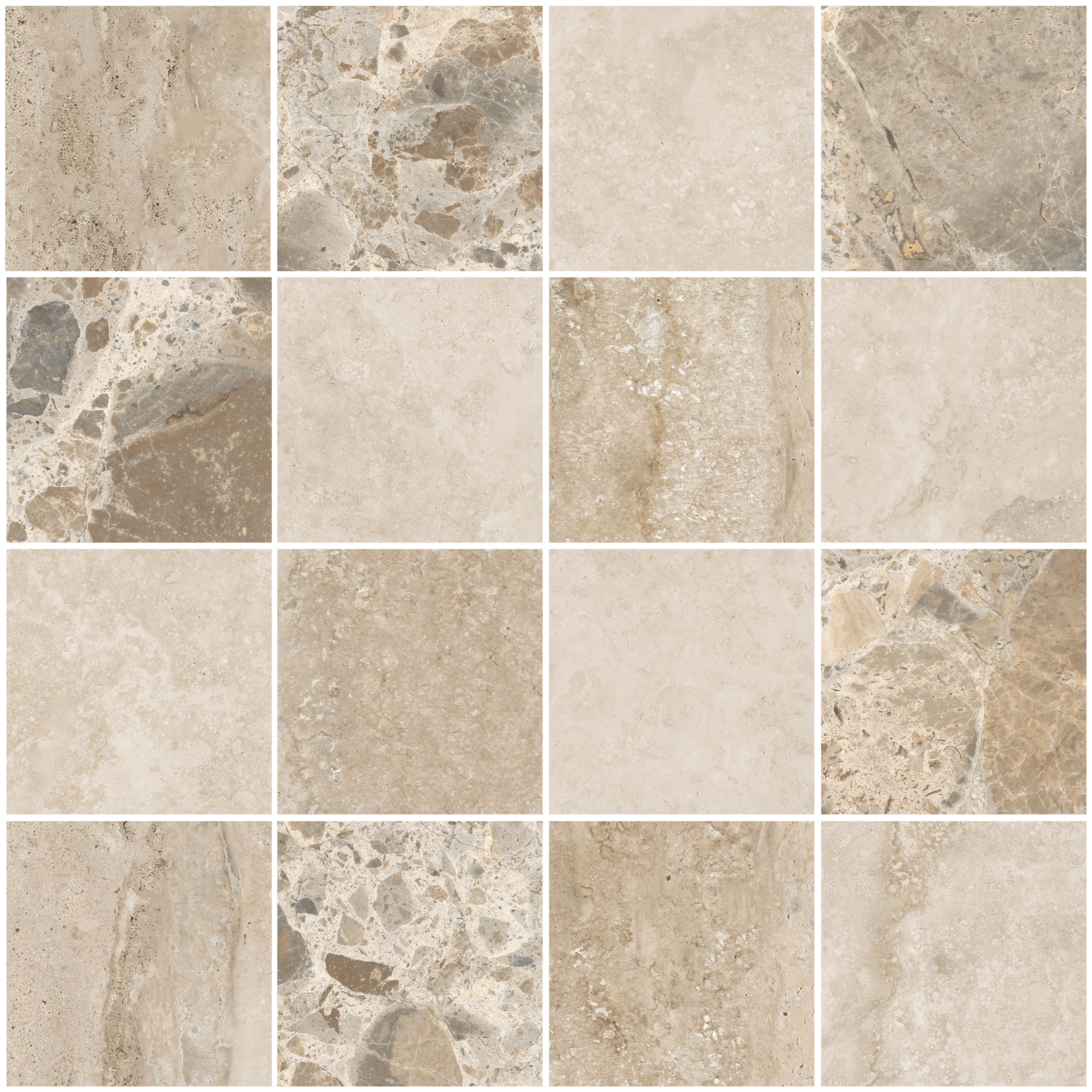 7.5X7.5 CityStone Микс Мозаика Матовый R10B Ректификат