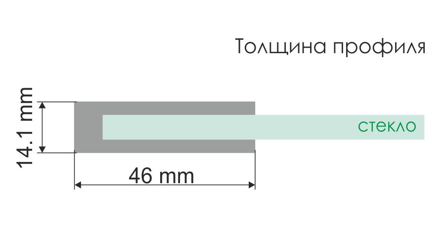 Душевой уголок Wasserkraft Aller 10H, 120х100 — чертёж профиля с размерами