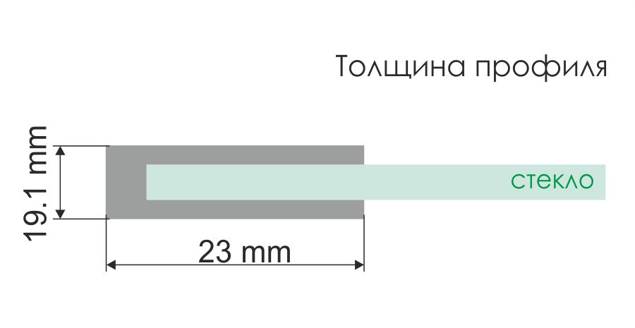 Душевой уголок Wasserkraft Rhin 44S, 120х100 — чертёж с размерами профиля