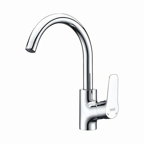 Смеситель для кухни Wasserkraft Lippe 4500 с поворотным изливом — вид сбоку под углом