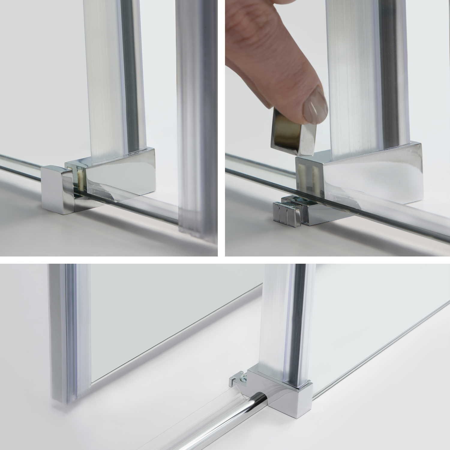 Душевой уголок Wasserkraft Vils 56R, 100х100 — стеклянная панель крупным планом-3
