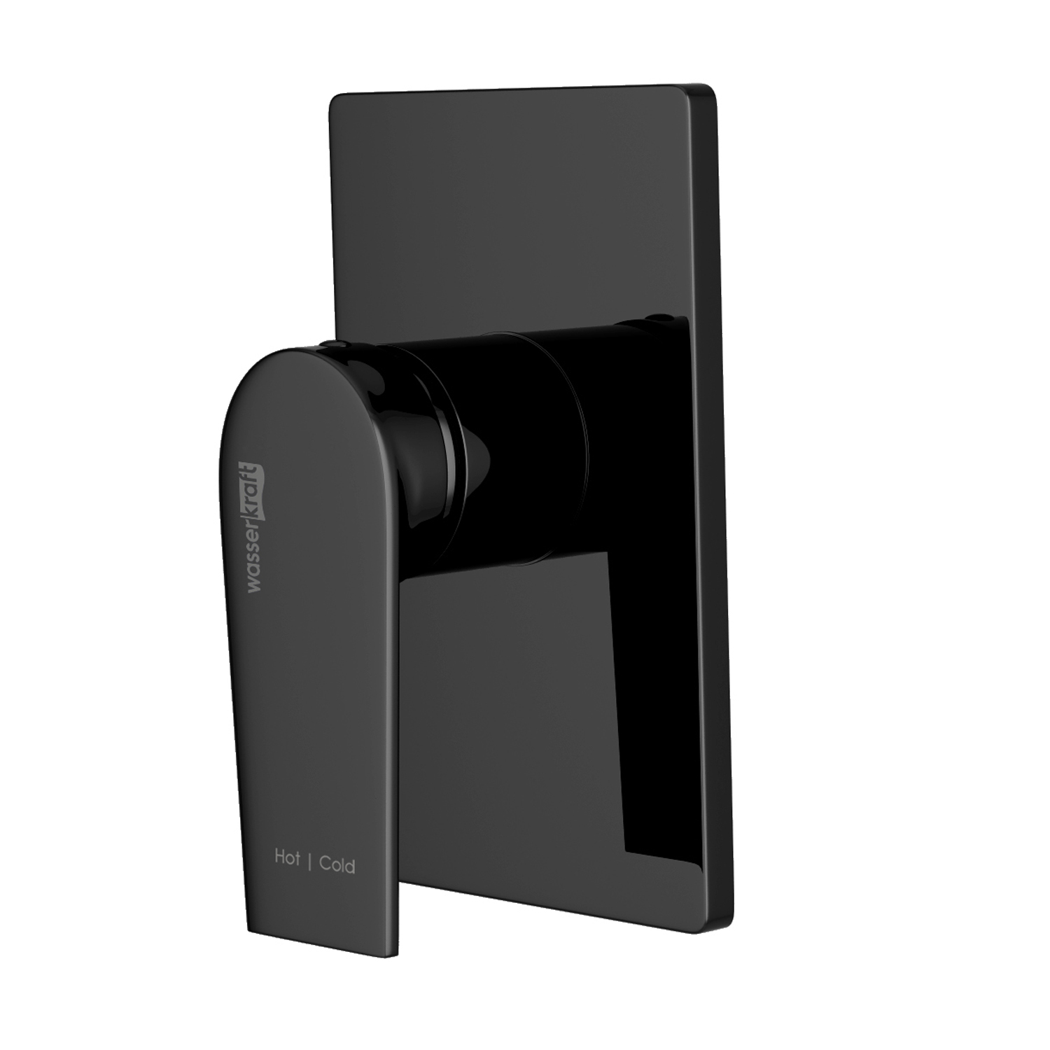 Встроенный смеситель Wasserkraft Glan 6600 для душа — черная ручка крупным планом