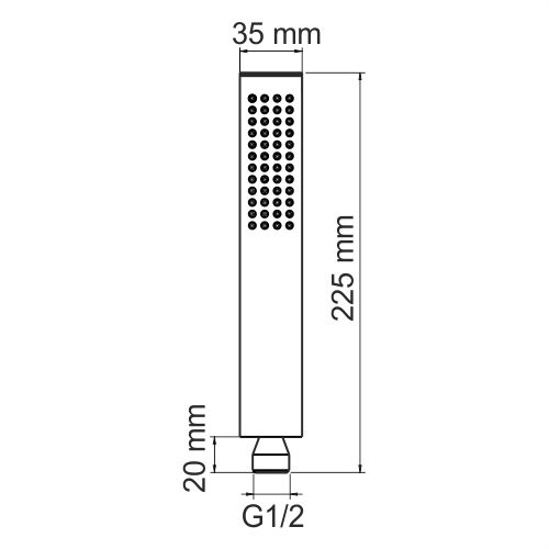 Душевая система Wasserkraft Weida 3100 с тропическим душем + лейка — чертёж с размерами-5