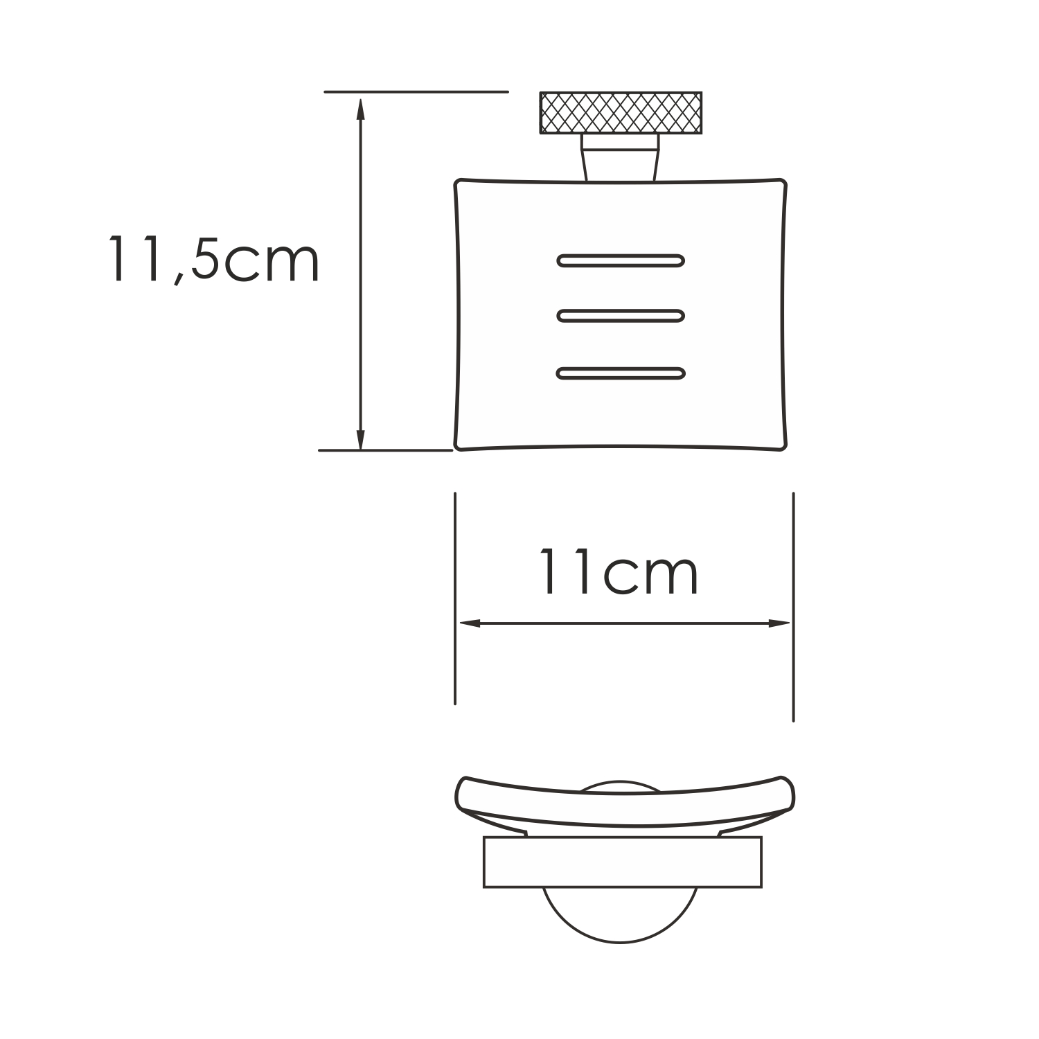 Мыльница Wasserkraft Mosel K-46600 — чертёж с размерами-1
