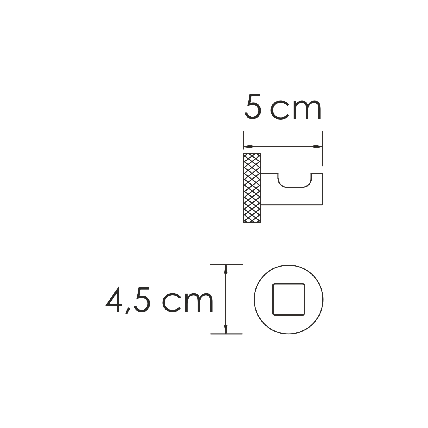 Крючок Wasserkraft Tauber K-64400 — чертёж с размерами