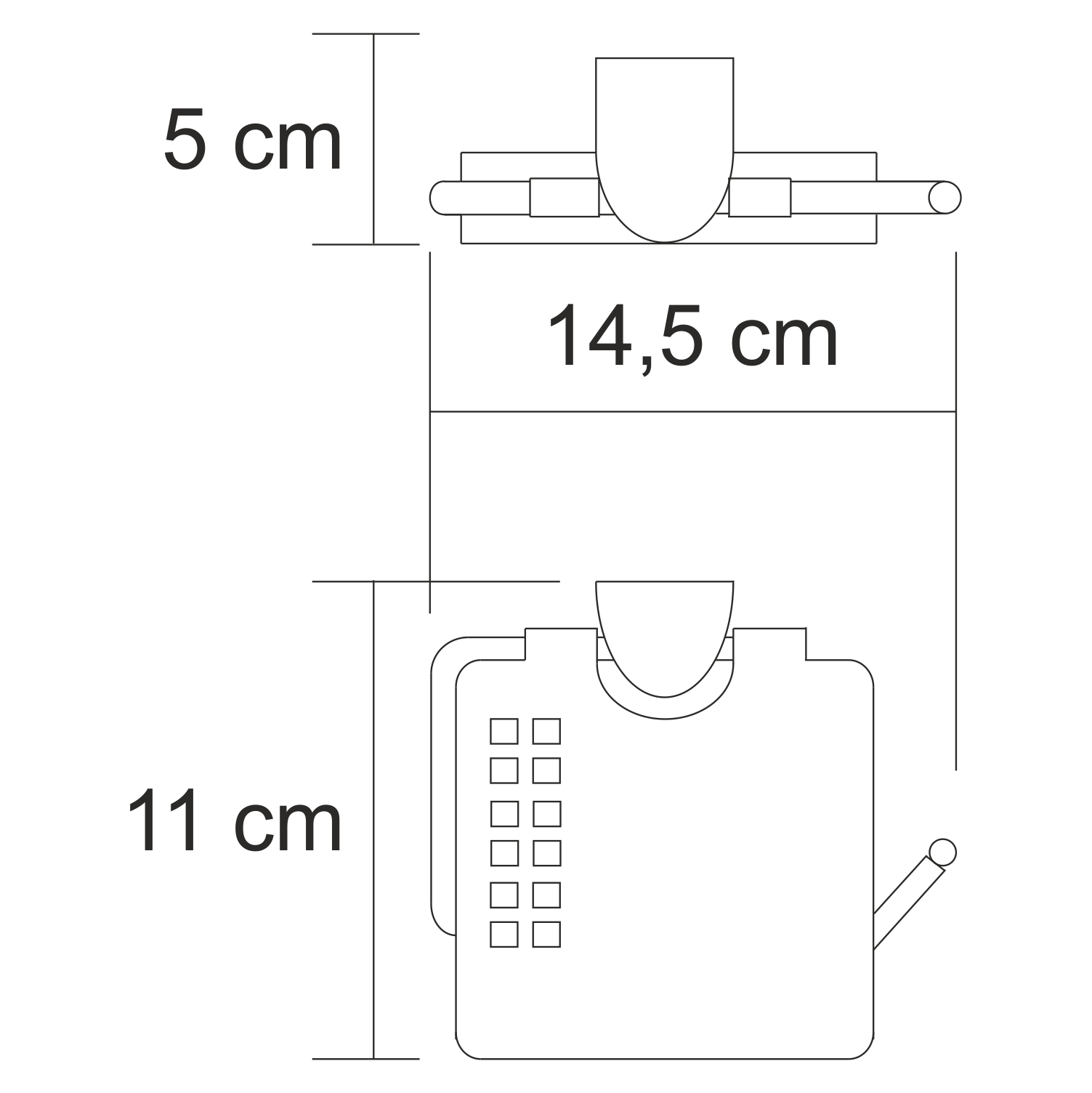Держатель туалетной бумаги Wasserkraft Kammel K-8300 с крышкой — чертёж с размерами изделия