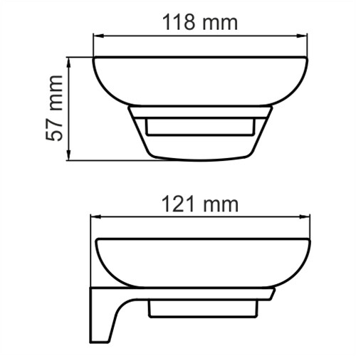 Мыльница Wasserkraft Wiese K-8900t — чертёж с размерами